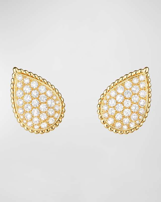Serpent Boheme 18K Yellow Gold Large Motif Diamond Earrings