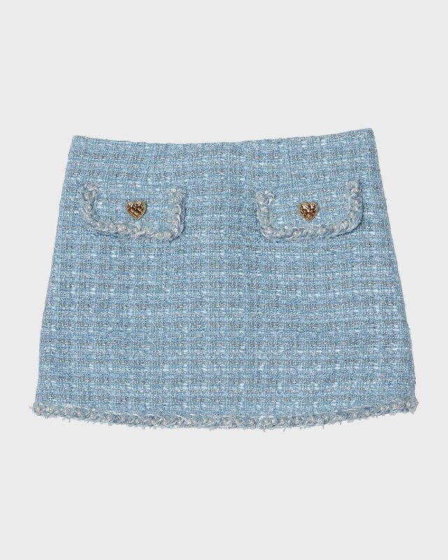 Girl's Aubazine Tweed Embellished Skirt, Size 4