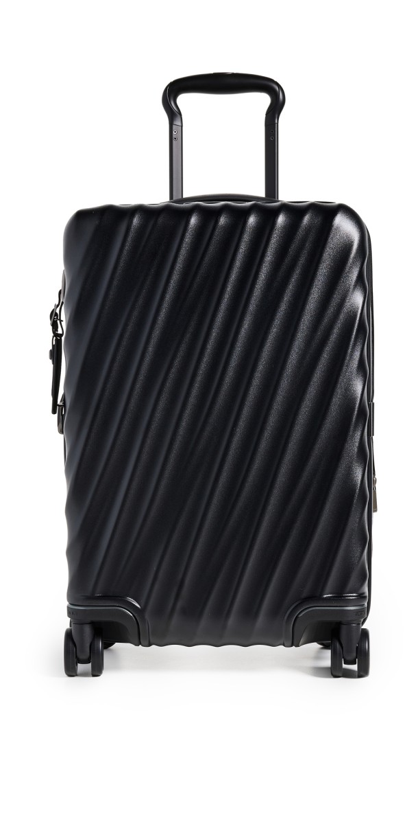 TUMI International Expandable 4 Wheel Carry On Suitcase Black Texture