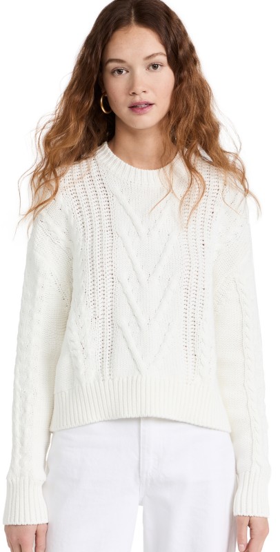 Pistola Denim Eva Cropped Sweater Leche