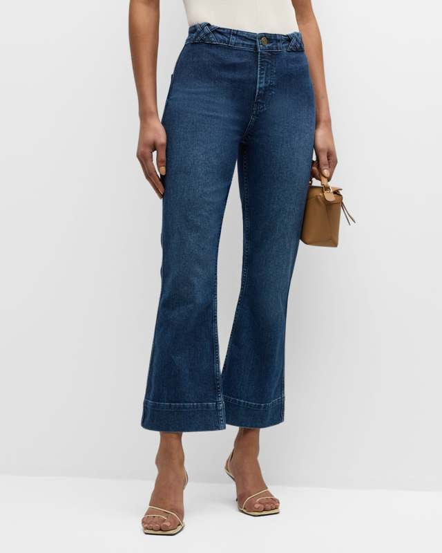 Braided Crop Mini Bootcut Jeans