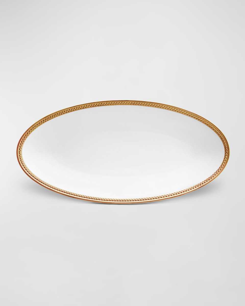 Soie Tressee 24K Gold-Plated Oval Platter, 14"