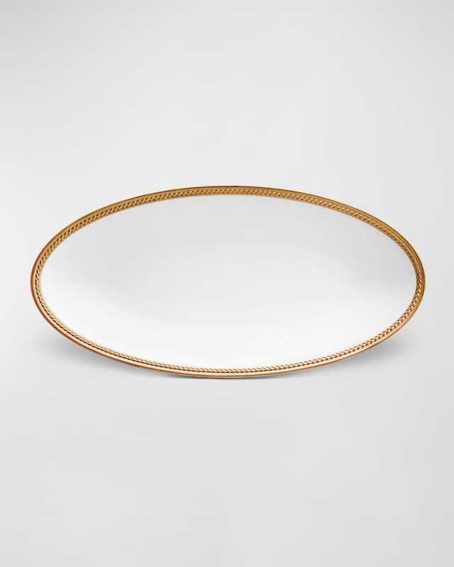 Soie Tressee 24K Gold-Plated Oval Platter, 14"
