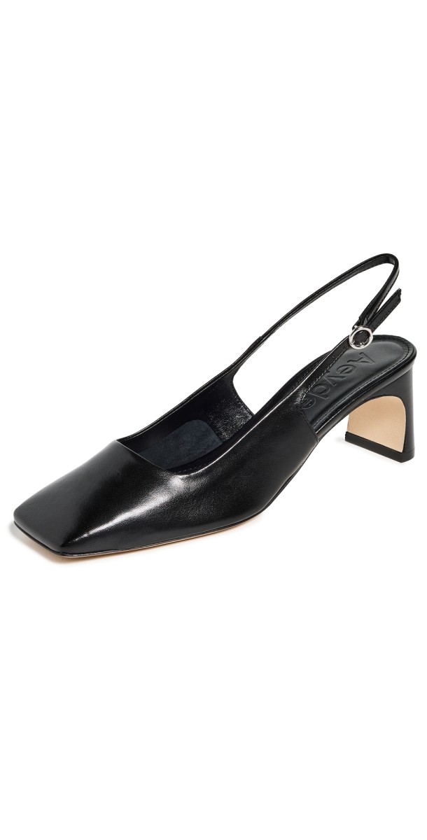 AEYDE Eliza Nappa Leather Black Heels Black