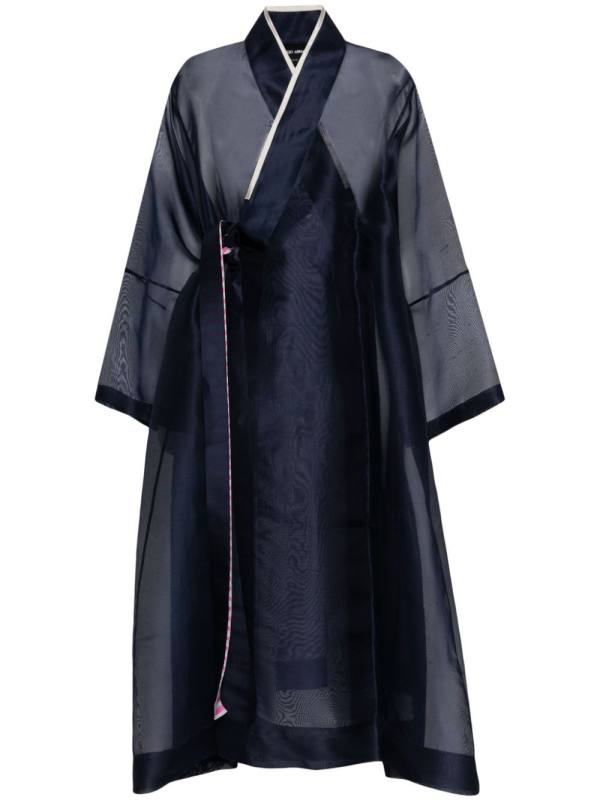 semi-sheer silk coat