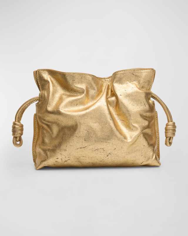 Flamenco Mini Distressed Metallic Clutch Bag