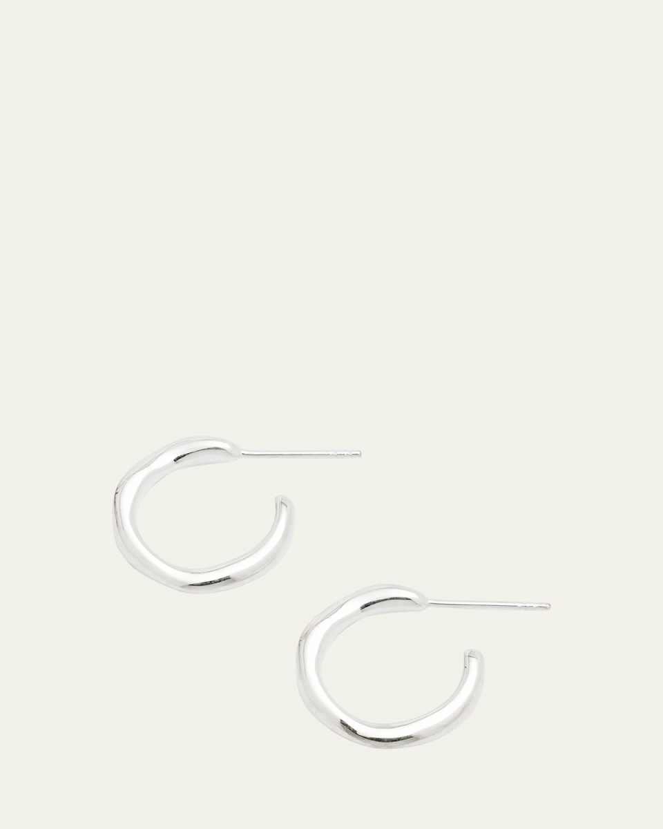 Squiggle Mini Hoop Earrings in Sterling Silver