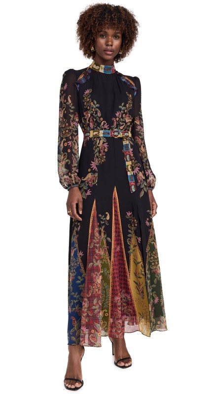 SALONI Jacqui-B Dress Boteh Vines Plmt