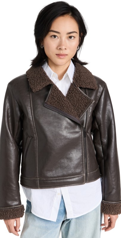 Splendid Romy Fauxeather Jacket Chocolate