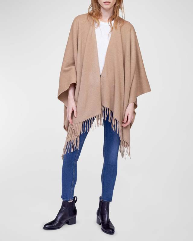 Cashmere Fringe Poncho