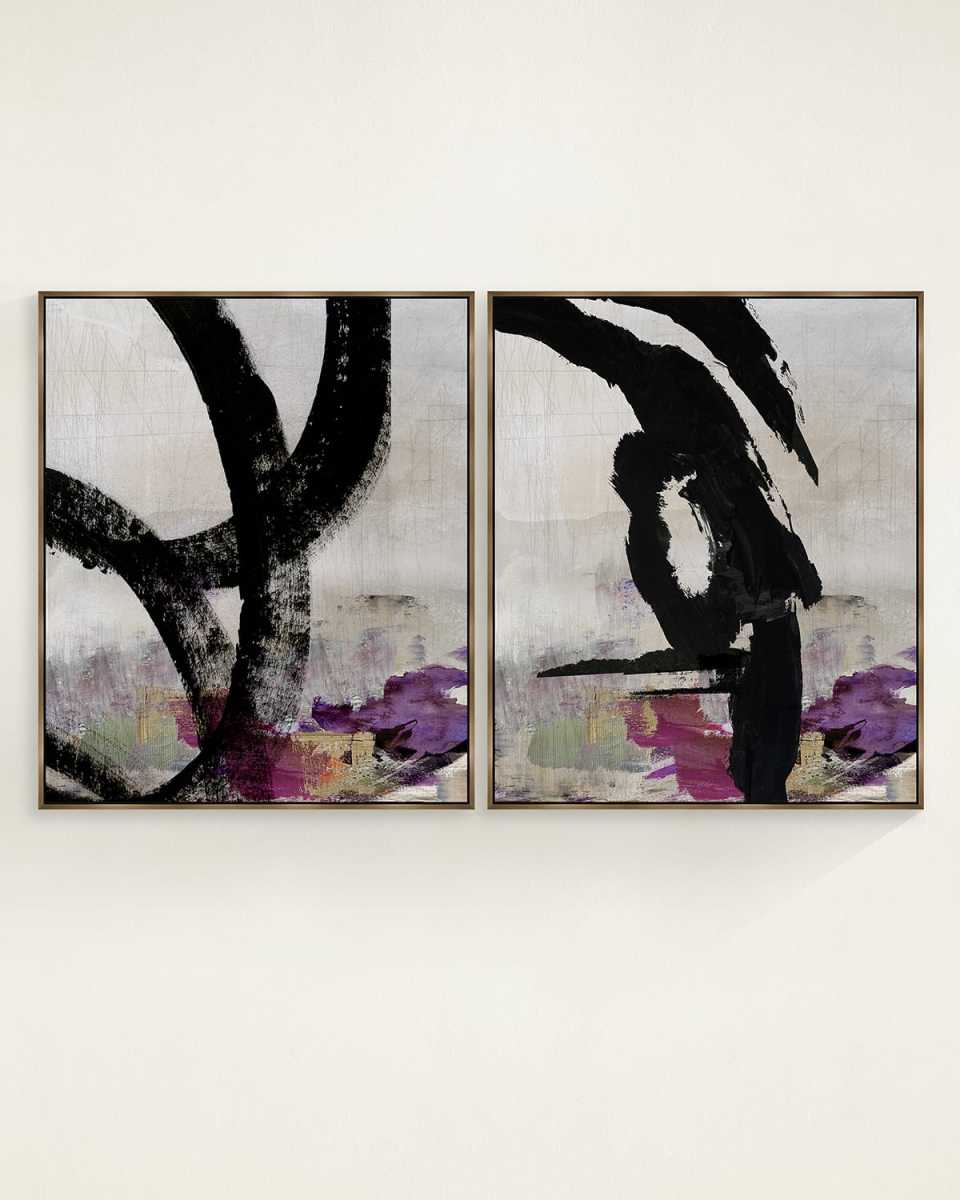 "Grateful" Framed Giclees by Nikki Chu, 38" x 45" - Set of 2