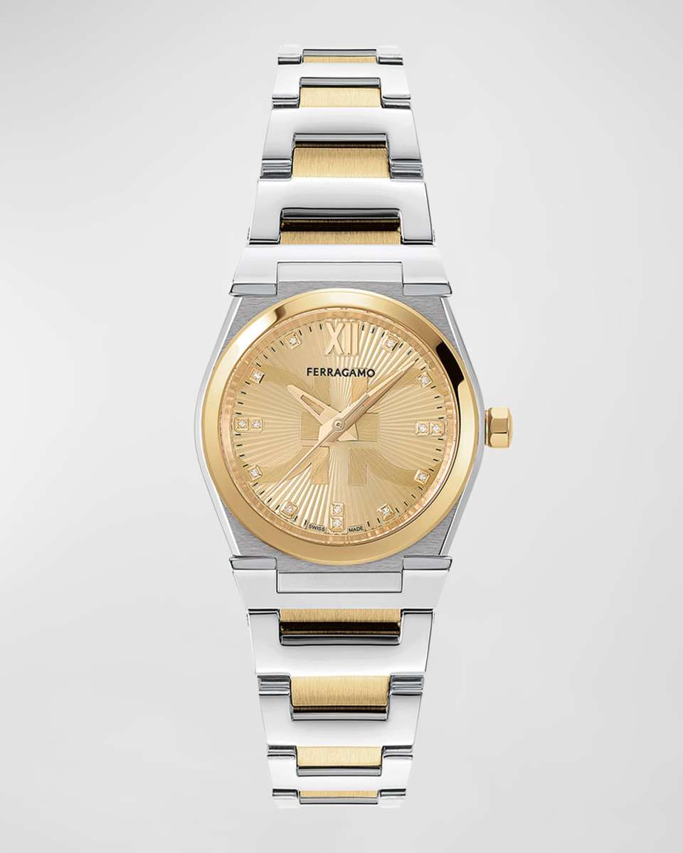 28mm Vega Holiday Capsule Watch with Bracelet Strap, Two Tone