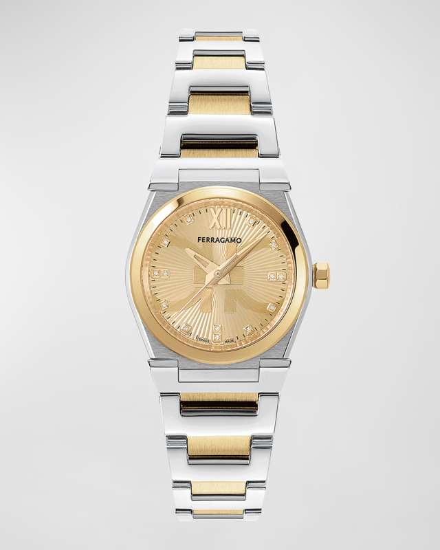 28mm Vega Holiday Capsule Watch with Bracelet Strap, Two Tone