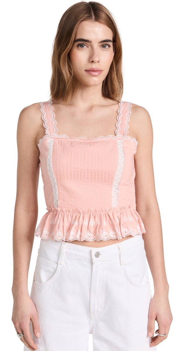 LoveShackFancy Skipper Bustier Bubble Bath Pink