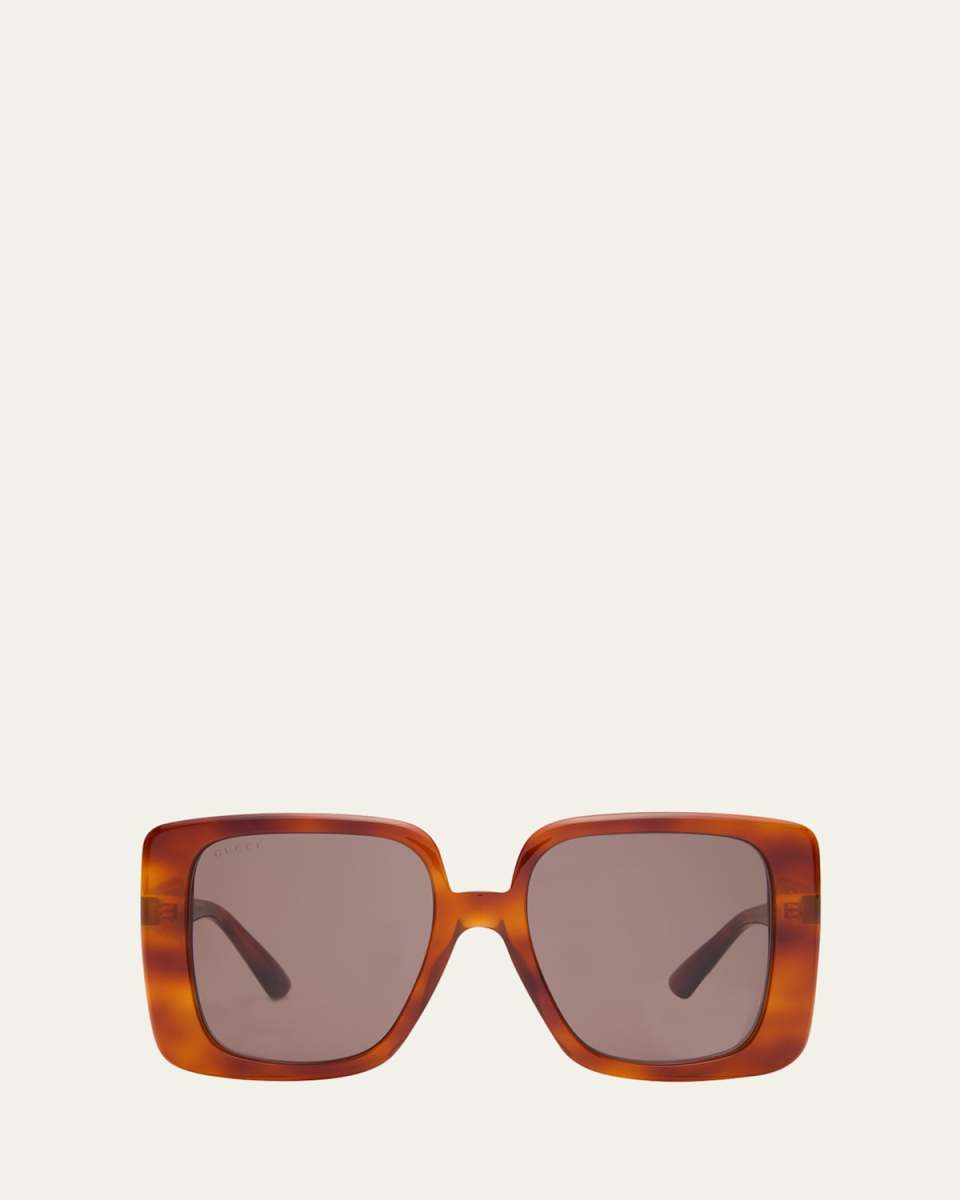 Oversized Square Havana Acetate Sunglasses