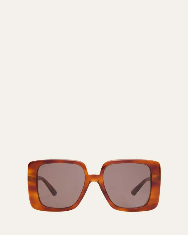 Oversized Square Havana Acetate Sunglasses