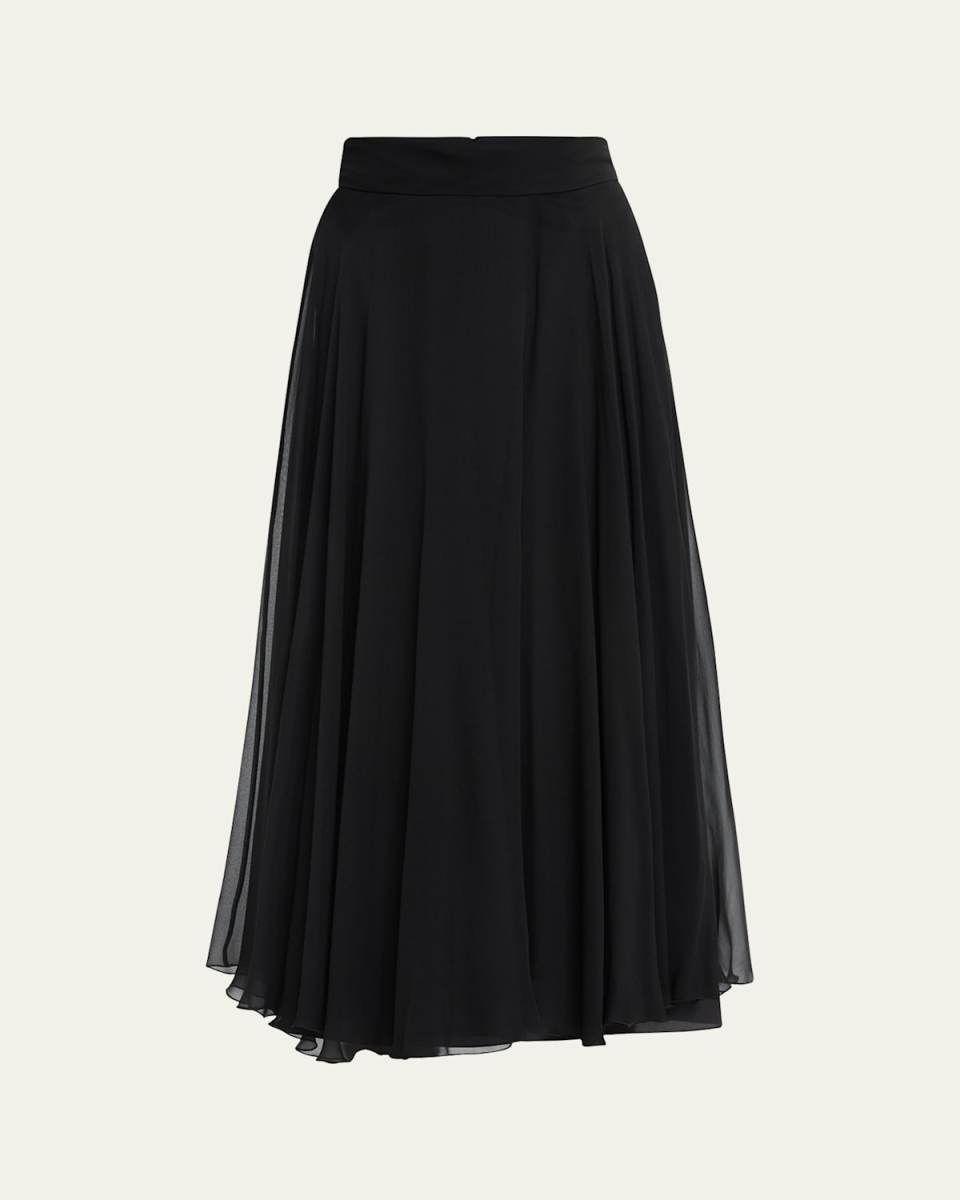 Seta Sheer Chiffon Midi Skirt
