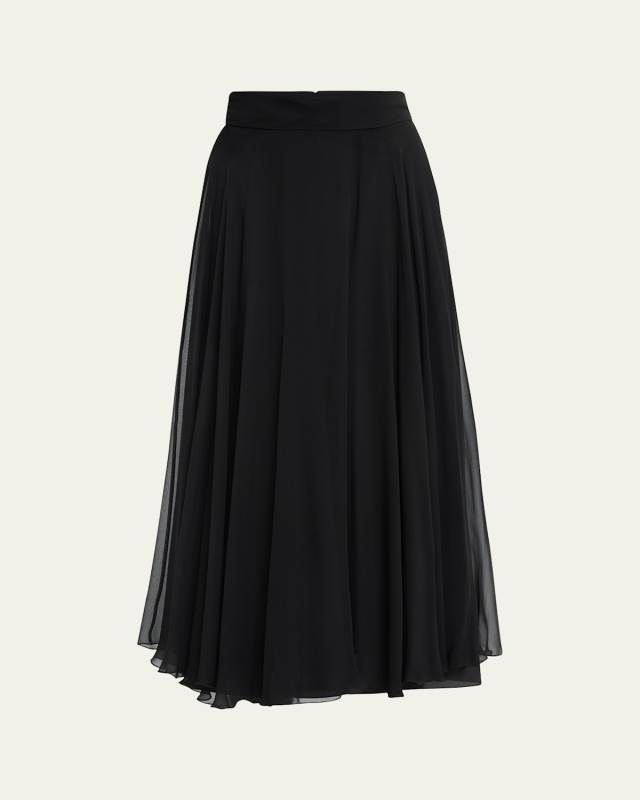 Seta Sheer Chiffon Midi Skirt