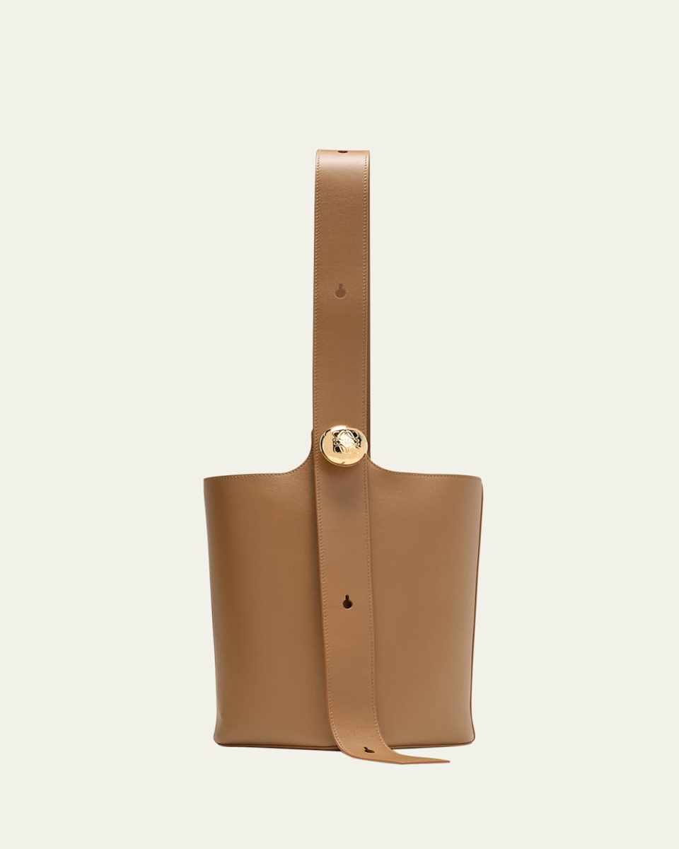 Anagram Pebble Leather Bucket Bag