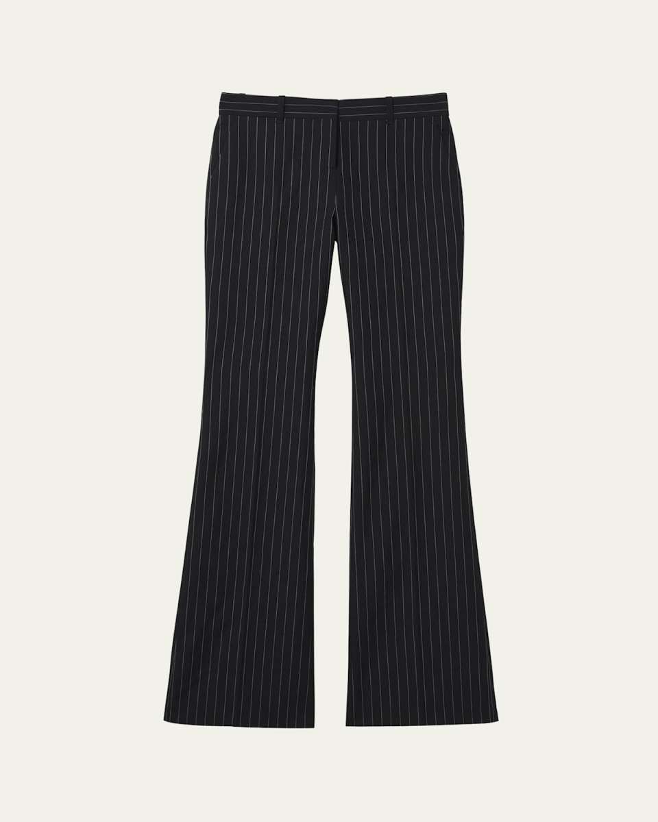 High-Rise Pinstripe Flared Trousers