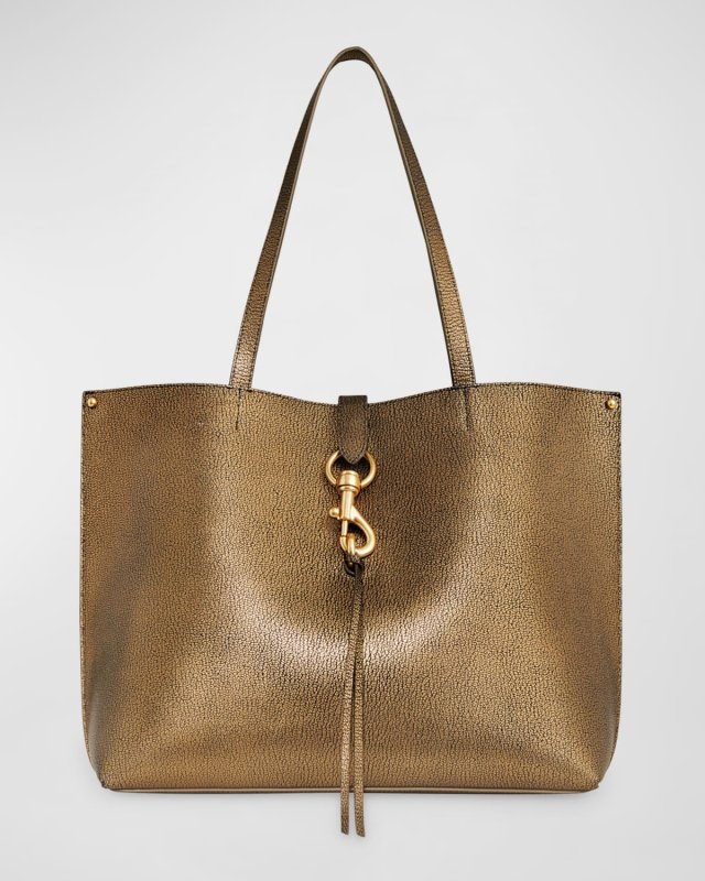 Megan Metallic Leather Tote Bag
