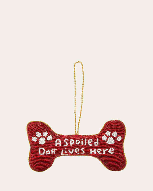 A Spoiled Dog Lives Here Beaded Christmas Ornament