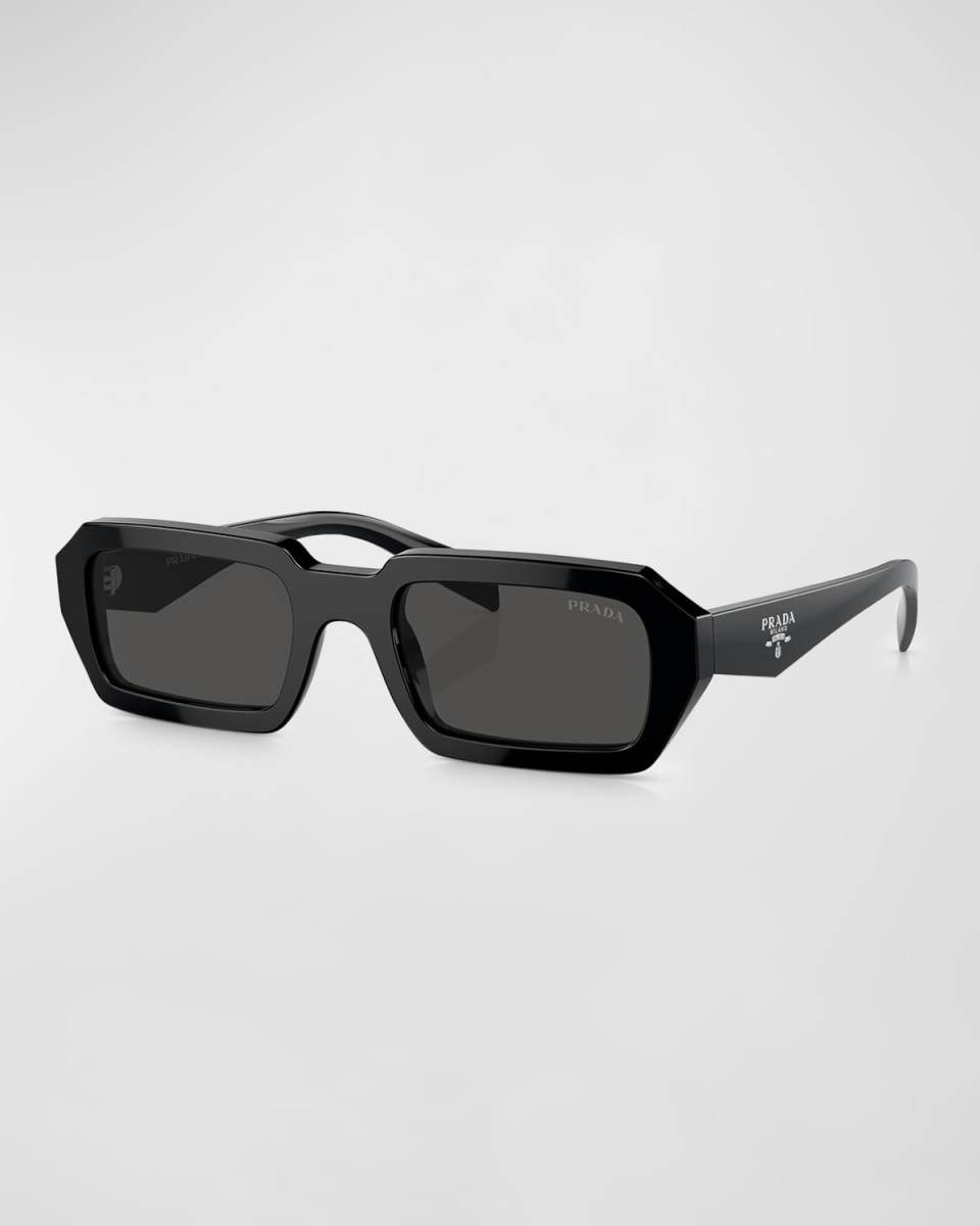 Triangle Logo Acetate Rectangle Sunglasses