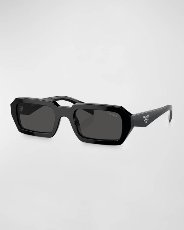 Triangle Logo Acetate Rectangle Sunglasses
