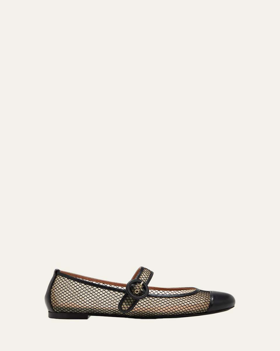 Solstice Net Mesh Mary Jane Ballerina Flats