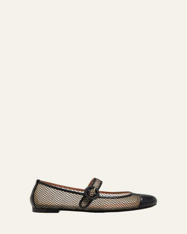 Solstice Net Mesh Mary Jane Ballerina Flats