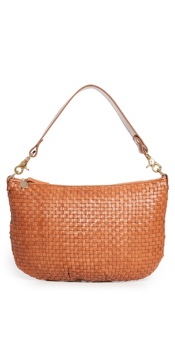 Clare V. Moyen Messenger Bag Natural Woven Checker