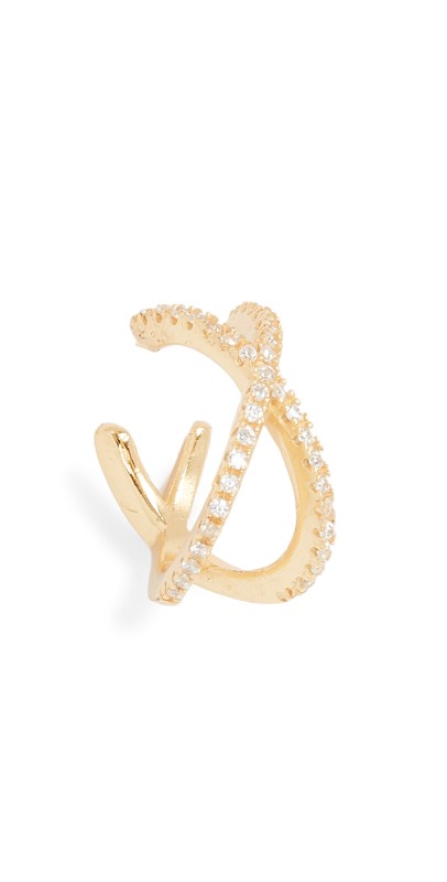 SHASHI Stacey Pave Ear Cuff Gold