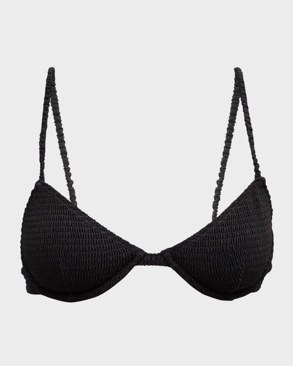 Smocked Half-Cup Bikini Top