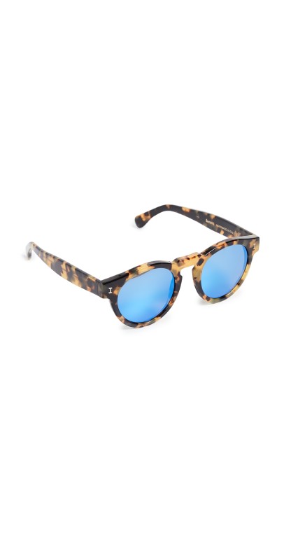 Illesteva Leonard Mirrored Sunglasses Tortoise/Blue