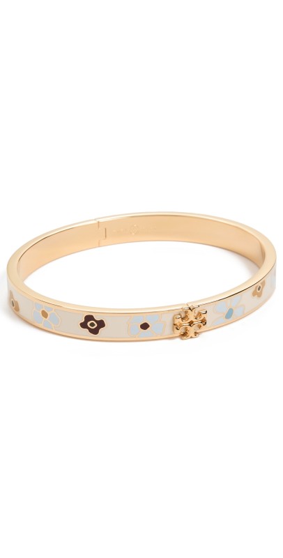 Tory Burch Kira Enamel 7mm Bracelet Ivory Multi Floral