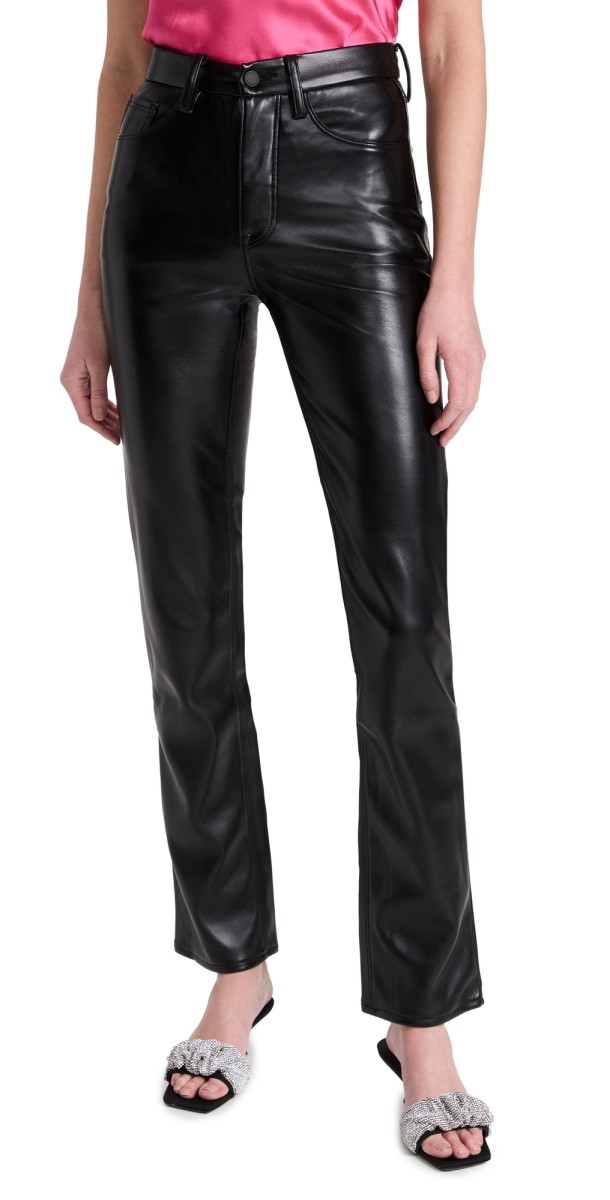 Good American Leather Good Icon Jeans Black001
