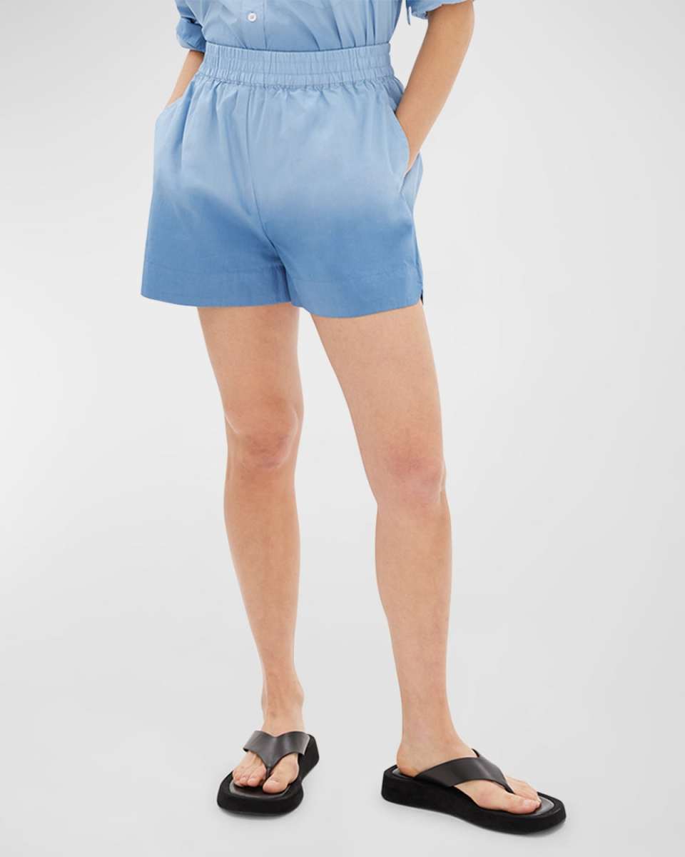 Chiara Dip-Dyed Cotton Poplin Shorts