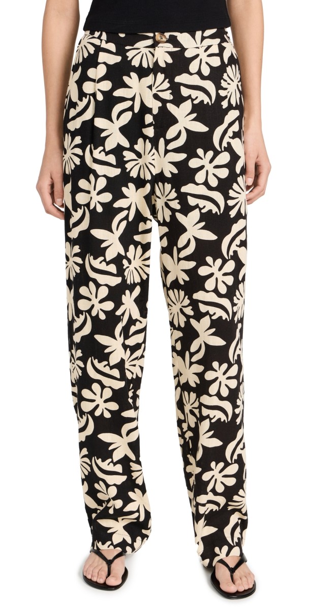 Lost + Wander Tropic Flair Pants Black Cream