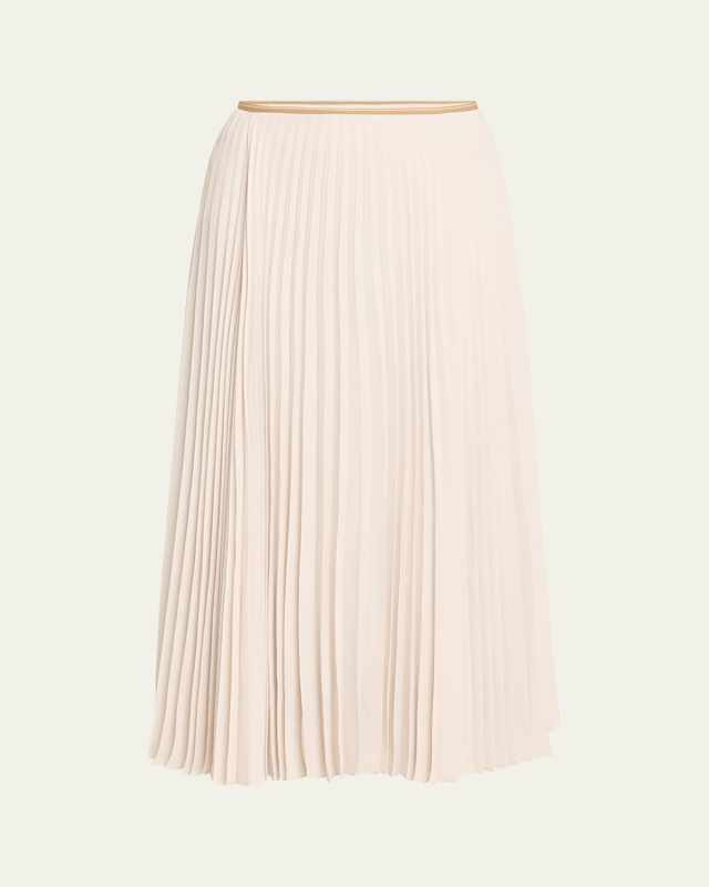 Draped Pleated Midi Skirt