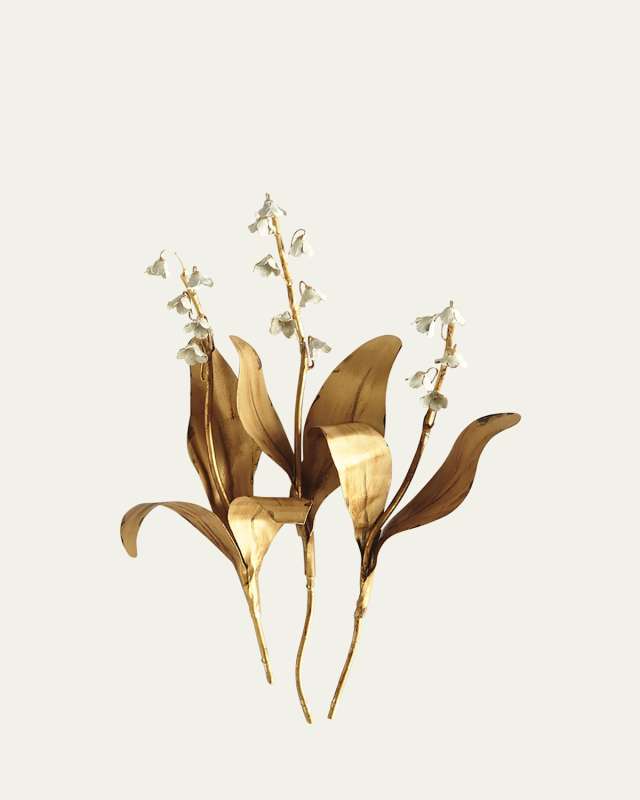 Original Gilded Lily of the Valley on Linen