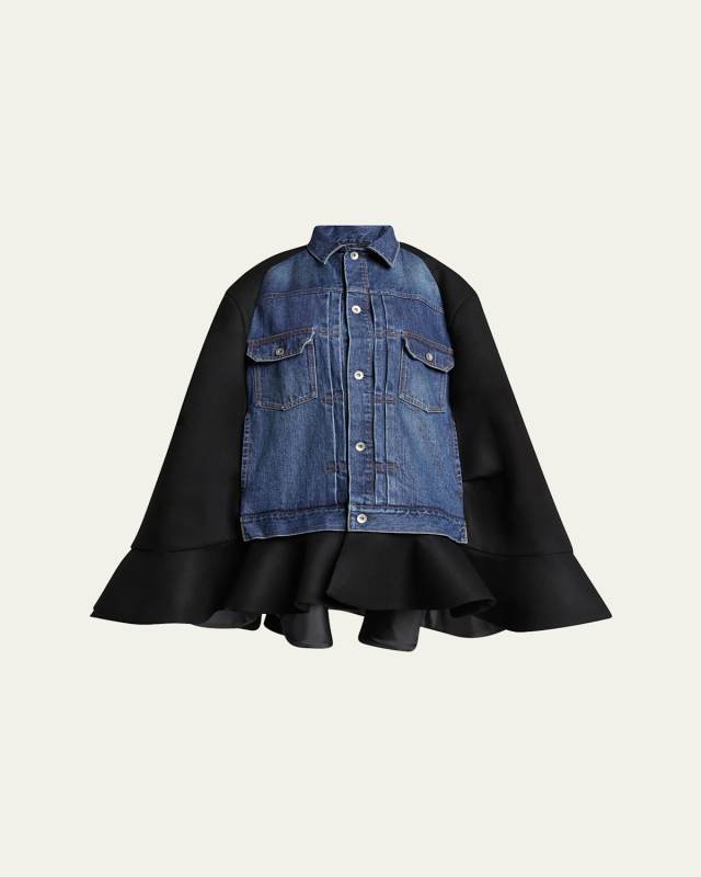 Melton Denim Wool Cape
