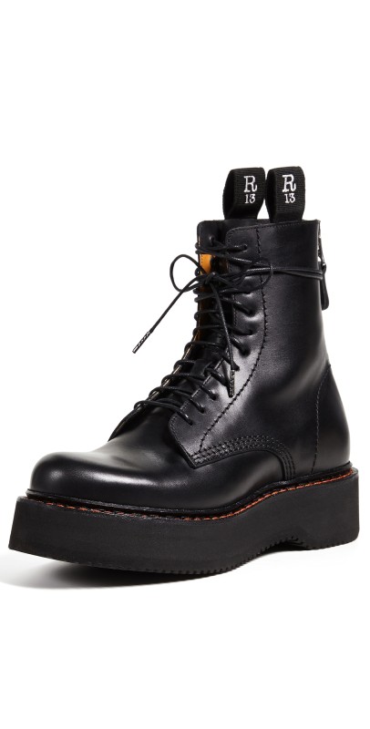 R13 Platform Combat Boots Black