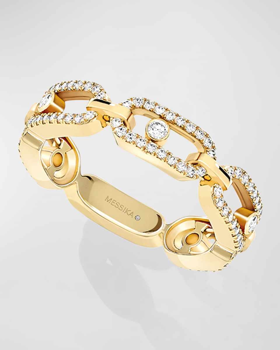 MOVE UNO 18K YELLOW GOLD DIAMOND PAVE RING
