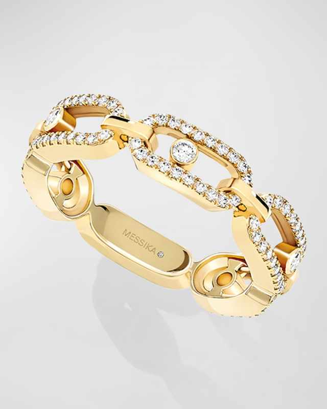 MOVE UNO 18K YELLOW GOLD DIAMOND PAVE RING