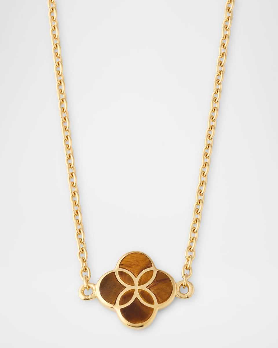 Single Petal Gemstone Station Necklace