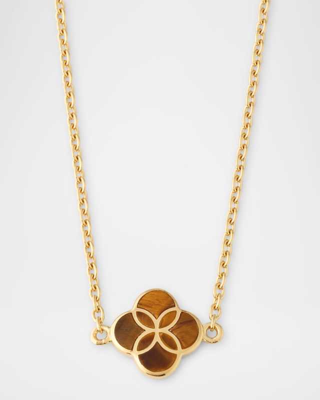 Single Petal Gemstone Station Necklace