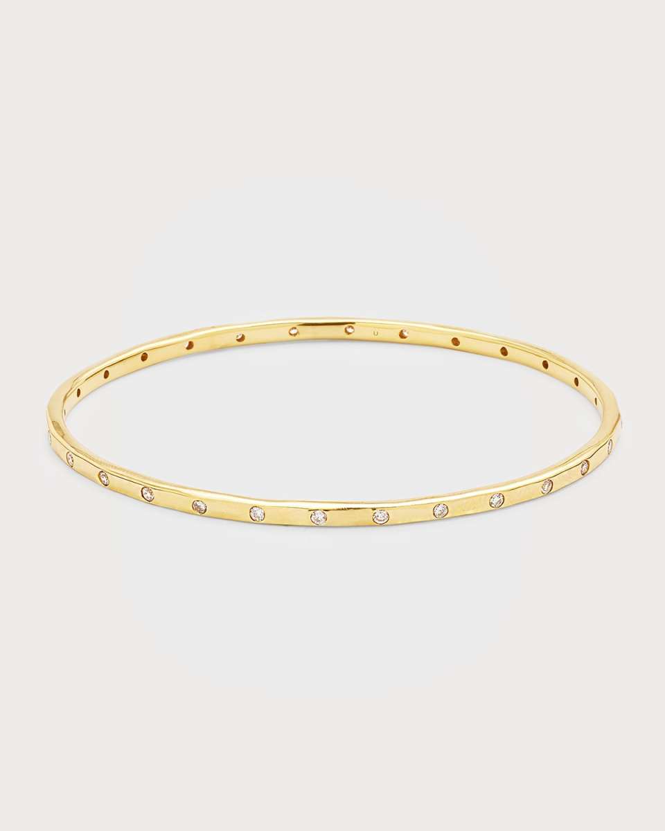 28-Stone Bangle in 18K Gold with Diamonds