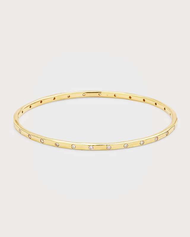 28-Stone Bangle in 18K Gold with Diamonds