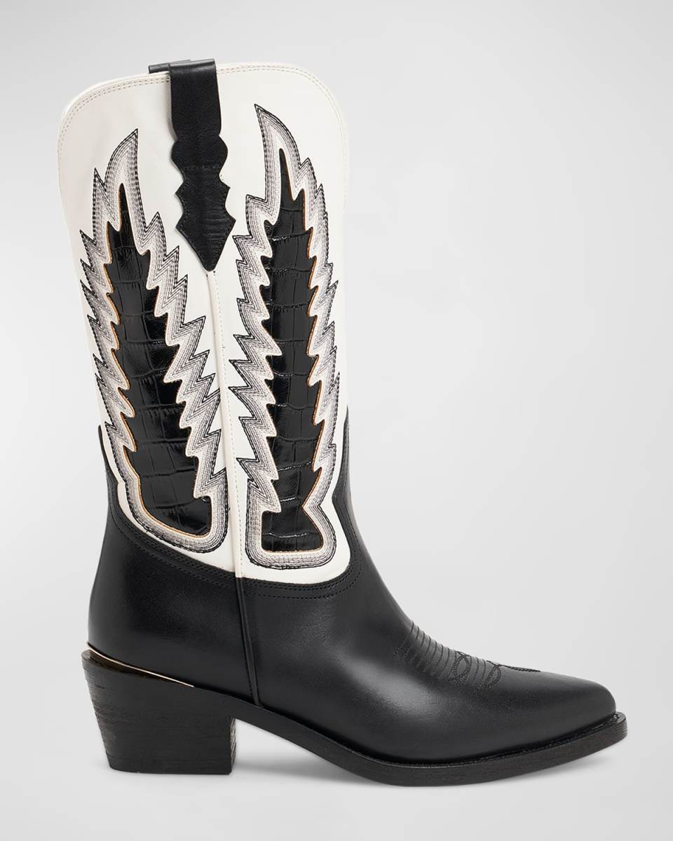 Whitney Mixed Leather Western Boots