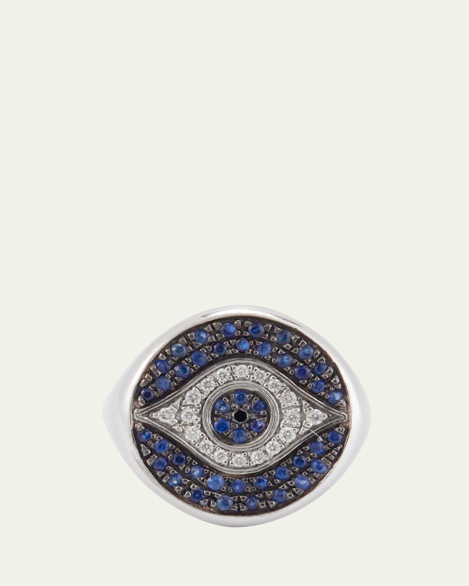 18K White Gold Little Blue Dawn Chevalier Ring